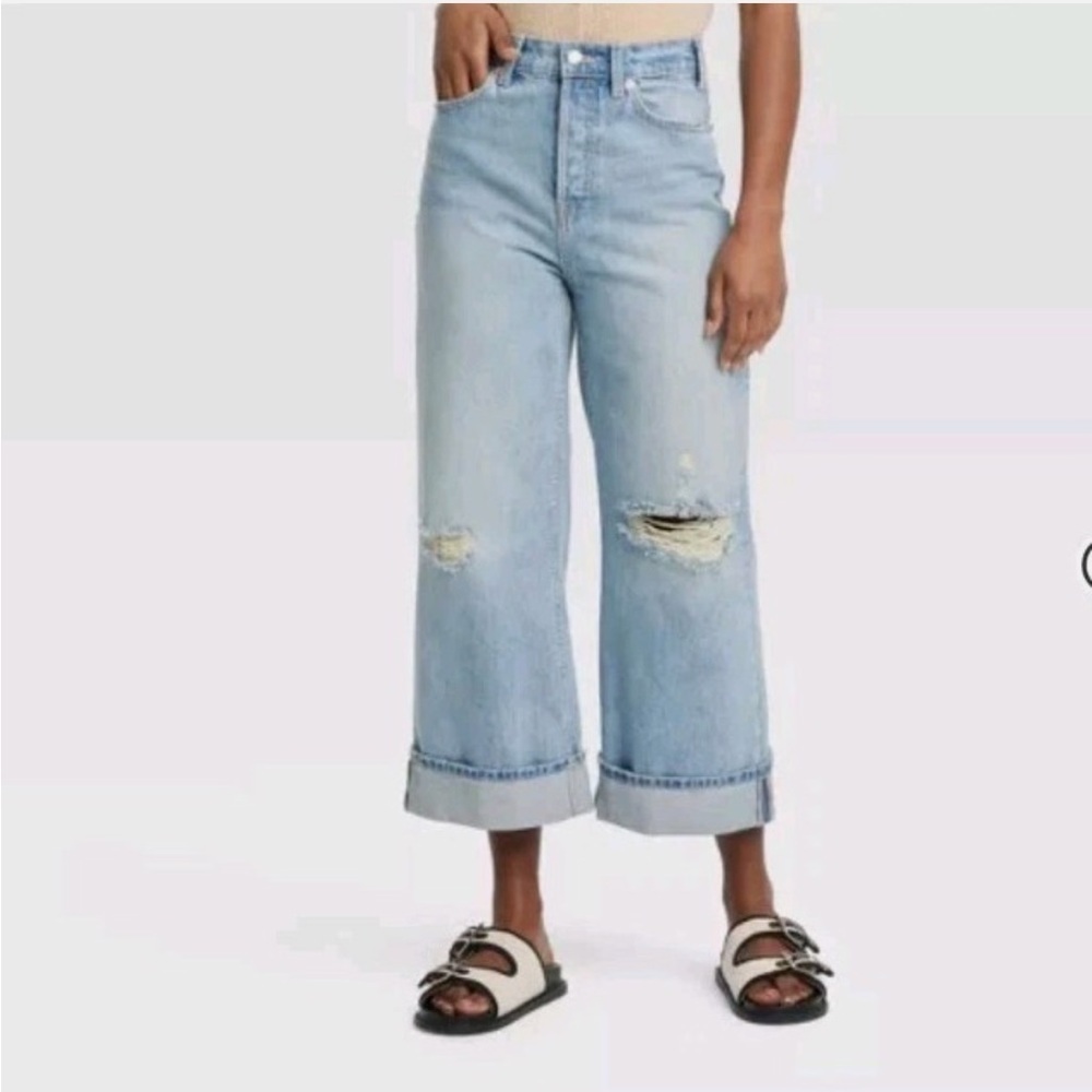 Mid-Rise Cropped Vintage Wide Leg Jeans - Universal Thread™ Medium was new 🆕